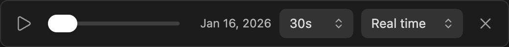 The Timeline panel, dark theme